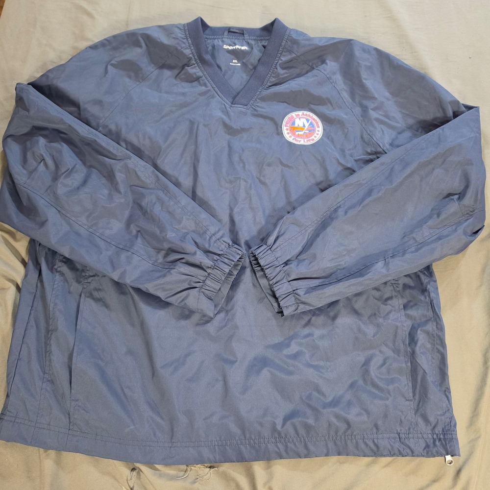 Sport-Tek NY Islanders Pride In Athletics Windbreaker Pullover Navy Blue 2XL